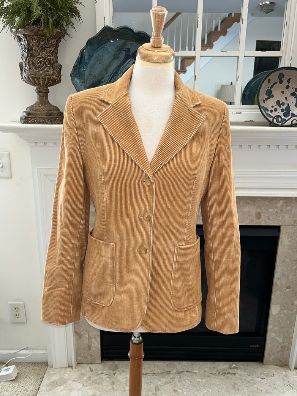 Express Vintage Camel Corduroy Blazer